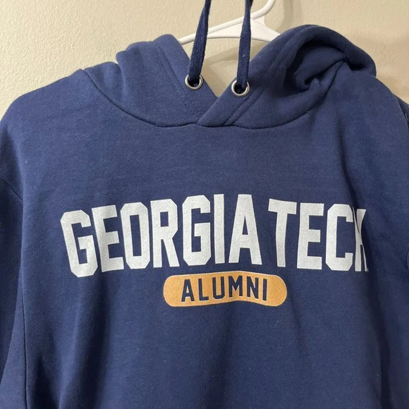 Fanatics Mens Blue Hooded Sweatshirt Medium Georgia Tech Alumni Kangaroo Pocket - Picture 5 of 9